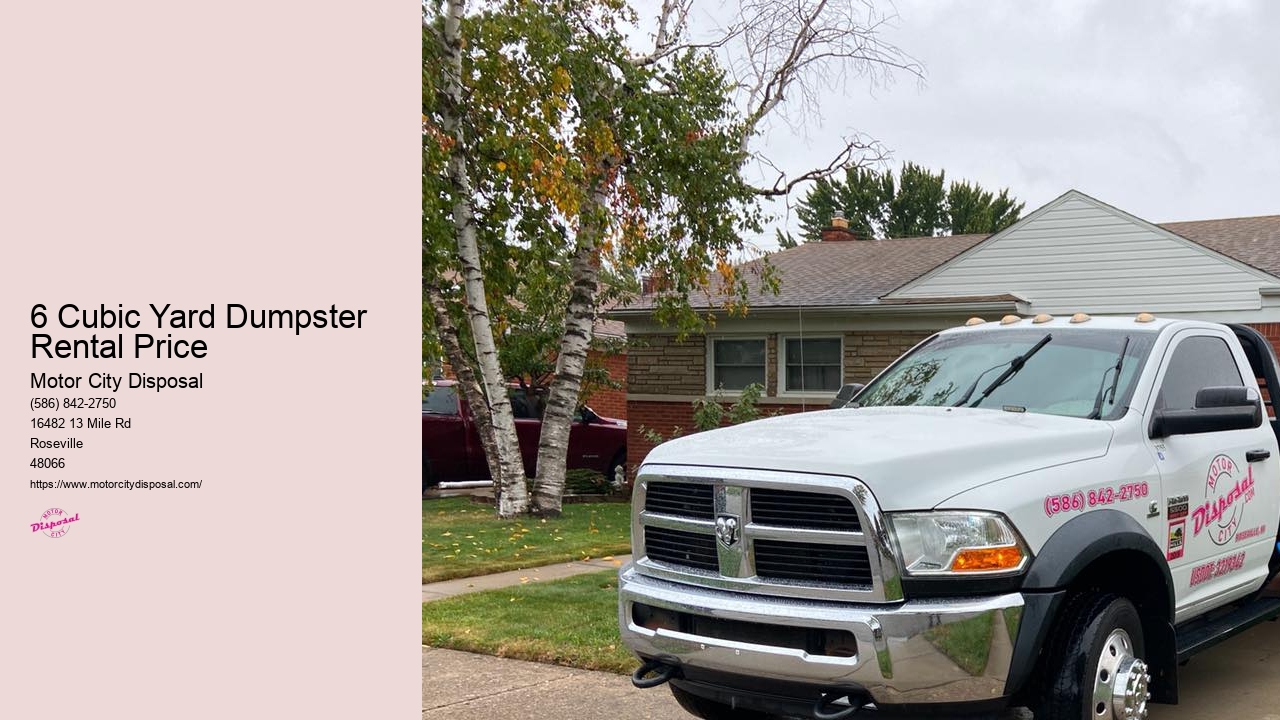 6 Cubic Yard Dumpster Rental Price